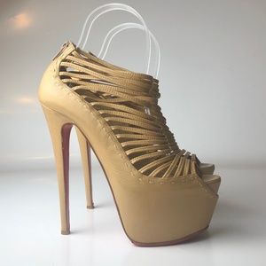 Louboutin Zoulou 160 Nude Platfrom Pumps Euro 38